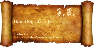 Hux Boglárka névjegykártya